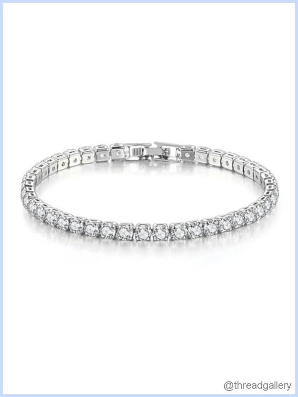Stainless Steel Tennis Bracelet with 5A Cubic Zirconia 7 Inch